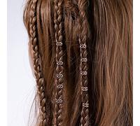 XCSJ Bobina Joyería Anillos Ajustables Para Rastas Abalorios Metal Cuentas Decoración De Accesorios Trenzas Cabello Para Hombres y Mujeres - 28 Piezas (Oro Rosa, 20pcs)