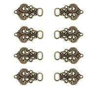 XCSJ Ganchos Metal Para Corpiño Dirndl, 8 Pcs (4 Pares), Botones Dirndl, Ganchos Corpiño Bonitos Ojales De Corpiño Para Dirndl Traje Tradicional, Falda Traje Tradicional,Corpiño,33x21mm (Bronce)