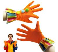 XCSJ Guantes de payaso coloridos, guantes de payaso, disfraz de payaso, accesorio para carnaval, Halloween, fiesta, cosplay, circo, hombres y mujeres, naranja, 7.87*3.94in/20*10cm