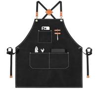 XCSJKJ Delantal de barbacoa para hombres, con 3 bolsillos, ideal para barbacoa de cocina, jardín barbacoa, regalo de la cafetería del restaurante