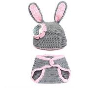 XCSSKG Ropa de punto para bebé recién nacido, 9 meses de ganchillo Minnie ropa de accesorios para fotos (conejo)