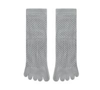 XCTDSVAH Calcetines Dedos 5 Pares De Cinco Calcetines Tubo Medio For Hombres Otoño Invierno Color Sólido Que Absorbe El Sudor Dedos Masaje Algodón con Punta Abierta(Gray)
