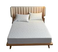 XCTDSVAH Cubre Colchon Funda de colchón Impermeable, sábana Bajera Acolchada 140 x 200 y 160 cm, Protector Color Liso, sin Funda Almohada(White,160x200x30cm)