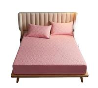 XCTDSVAH Cubre Colchon Funda de colchón Impermeable, sábana Bajera Acolchada 140 x 200 y 160 cm, Protector Color Liso, sin Funda Almohada(Pink,160x200x30cm)