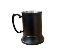 XCTDSVAH Jarra Cerveza 16OZ 18/8 Stainless Steel Matt Black Tankard(Blank Blank hand)