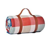 XCTDSVAH Manta de Picnic Esterilla de Picnic Impermeable for Exteriores con Correa Cuero for Acampar, Esterilla Playa Rayas a Cuadros Colores(Color-5,200x200x0.4cm)