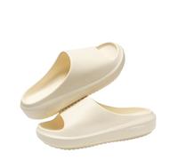 XCTDSVAH Zapatillas De Nube Pantuflas de plataforma gruesa for mujer, cómodas, color liso, con suela, antideslizantes, for el baño y hogar, for verano(White,38-39)