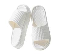 XCTDSVAH Zapatillas De Nube Pantuflas de plataforma gruesa y for mujer, con diseño nube, for interior exterior, tacón plano almohada, antideslizantes, for el baño hogar(WHITE,36-37)