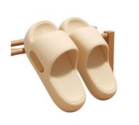 XCTDSVAH Zapatillas De Nube Pantuflas de plataforma verano for mujer, cómodas, color liso, con suela EVA y almohada, antideslizantes, for playa(Khaki,38-39)