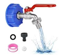 XCWTBL Adaptador de tanque IBC de latón a prueba de fugas de 1,27 cm, válvula de tanque IBC para tanque de almacenamiento de agua S60x6, conector de manguera de jardín, repuesto de piezas de montaje