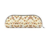 Xcwzbls Estuche semicircular de piel con diseño de cría de pollos, gran capacidad, bolsa de almacenamiento de viaje, bolsa de maquillaje y cosméticos, Gold, Talla única, Organizador de bolsas