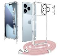 XCYYOO Coque Compatible Avec iPhone 17 Pro MAX - Housse Silicone Transparente Anti-Chute Avec Lanière Réglable et Détachable Accessoire Main Libre pour Sport,Voyage