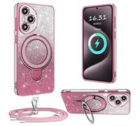 XCYYOO Funda para teléfono móvil Honor 400 Pro con correa, [con cadena para teléfono móvil extraíble] silicona transparente a prueba de golpes funda anillo soporte funda con cadena para Honor 400 Pro