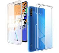 XCYYOO Funda Xiaomi Redmi 9A/9AT 360 Grados Carcasa Redmi 9A/9AT Transparente Protección con Protector de Pantalla Integrado Antigolpes Bumper Doble Cara Completa Silicona Case Redmi 9A/9AT