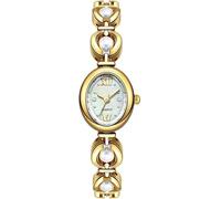 XCZAP Elegante reloj de pulsera dorado para mujer, esfera ovalada vintage, correa de perlas, movimiento de cuarzo, reloj de regalo impermeable para mamá, esposa, hija, ideal para cumpleaños o