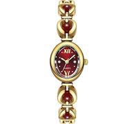 XCZAP Elegante reloj de pulsera dorado para mujer, esfera ovalada vintage, correa de perlas, movimiento de cuarzo, reloj de regalo impermeable para mamá, esposa, hija, ideal para cumpleaños o