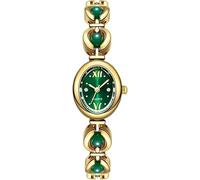 XCZAP Elegante reloj de pulsera dorado para mujer, esfera ovalada vintage, correa de perlas, movimiento de cuarzo, reloj de regalo impermeable para mamá, esposa, hija, ideal para cumpleaños o