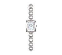 XCZAP Reloj de pulsera de cuarzo de acero inoxidable elegante y versátil, plateado, simplicidad