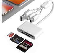 XD - Lector de tarjetas 3 en 1 SD/TF/XD, adaptador de cámara digital para iPhone 16/15/14/iPad/PC/Android/MAC, Lightning+USB A+USB C OTG, lector de tarjetas microSD para iPhone