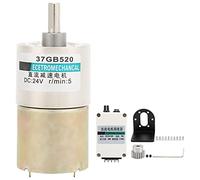 XD - Motor de reducción 37GB520 CC 24 V, baja velocidad con soporte y engranaje regulador, caja de cambios totalmente metálica, motor micro CW/CCW ajustable en velocidad para (5 rpm/min)