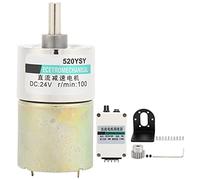 XD - Motor de reducción CC 37GB520, baja velocidad, 24 V, giro horario y antihorario, micro motor con engranaje totalmente metálico y caja de control de velocidad para máquinas (100 rpm/min)