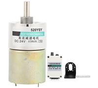 XD - Motor de reducción DC 37GB520, 24 V ajustable - Motorreductor de velocidad con soporte y regulador, motor micro de baja velocidad reversible en sentido horario y antihorario (150 rpm/min)