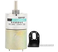 XD - Motor de reducción DC 37GB520 con soporte, motorreductor de baja velocidad ajustable de 24 V, motor mini micro reversible CW/CCW para máquinas CNC e instrumentos de precisión (150 rpm/min)