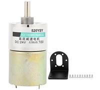 XD - Motor de reducción DC 37GB520 con soporte, motorreductor de baja velocidad ajustable de 24 V, motor mini micro reversible CW/CCW para máquinas CNC e instrumentos de precisión (100 rpm/min)