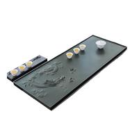 XDAWQP Bandeja para Mesa de Centro, Bandeja de té de Piedra de ébano Natural, Mesa de té pequeña de Piedra Original Entera, Juego de té de Oficina de mar de té Verde Tian L,80 * 30 * 3cm
