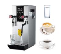 XDAWQP Espumador de Leche, máquina Comercial de 12 L, Pantalla LCD, Totalmente automático, para café, Vapor para cafeterías, postres, hoteles, válvula de Agua giratori，Silver