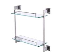 XDAWQP Mamparas de Pared de Acero Inoxidable 304, 2 estantes de Vidrio, Estante de Almacenamiento para artículos de tocador de baño, Estante de Almacenamiento para cosmétic