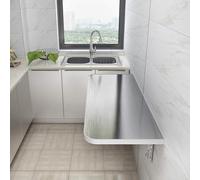 XDAWQP Mesa de comedor plegable de acero inoxidable 304 para montar en la pared, resistente a altas temperaturas, tamaño 11 (60 x 40 cm), 60 x 40 cm