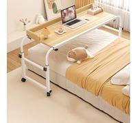 XDAWQP Mesa sobre la Cama, Mesa de Trabajo de pie con Carrito para computadora portátil, Mesa de computadora para Cama, Mesa sobre la Cama con Ruedas, Altura ajustableMarrón 100x45cmMarrón 100x45cm