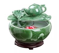 XDAWQP Pecera Tanque De Peces De Cerámica China Sala De Estar Fuente Mesa Adornos De Agua Que Fluye Tanque De Peces Hogar Cuenca De Peces Luz Tanque De Peces Simple De,One Color-S