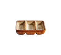 XDAWQP Plato de Postre, tazón de cerámica para Aperitivos, tazón para mojar, Plato de té Multiusos de Tres Rejillas, Plato para Salsa de Soja, Plato para Barbacoa, Plato re，B One Size