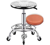 XDAWQP Taburete Giratorio para Belleza, Taburete Giratorio con Ruedas, Altura Ajustable, Capacidad De Carga De 444 LB, Taburete Hidráulico Resistente (Talla Única Nara，Orange-One Size