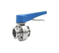 XDDQWSWA Válvula de Mariposa de 1,5"/2"/25/38/51" de Acero Inoxidable 304 con Triple Abrazadera y manija de plástico multiposición(25mm Ferrule 50.5)