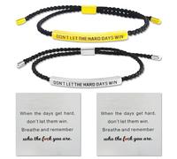 XdealCozyxc Pulsera de fuerza, no dejes que los días duros ganen, pulsera para familiares, amigas y niñas