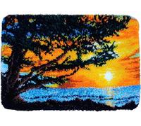 XDEGHUANGSS Juego de alfombras con ganchos para hacer manualidades, juego de fabricación de alfombras y fundas de almohada para adultos y niños, punto de cruz, alfombra de anudación hecha a mano para