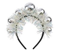 XDGBGFN Bola de discoteca, diadema de bolas plateadas con hilo de plata de colores, diadema para cosplay de los años 70 y 80, carnaval, fiesta temática, mascarada