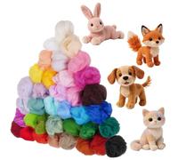 XDGBGFN Juego de 36 colores de fieltro punzonado, 108 g, lana de fieltro, fieltro húmedo, lana de cuento de hadas, juego de fieltro para manualidades y tejer para principiantes, proyectos de
