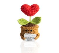 XDGBGFN Regalo de flores de ganchillo, regalo de bolsillo, regalos motivacionales hechos a mano, patato positivo para regalo, bendición, buena recuperación, apoyo emocional (corazones rojos)