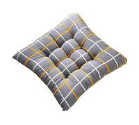 XDKS Cojines de asiento para silla, cojín de asiento para silla de jardín, cojín de respaldo bajo (40 x 40 cm, rejilla amarilla)