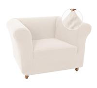 XDKS Funda De Sofá Chesterfield, Funda Sofa 1/2/3 Plazas, Protector Sofa Gatos Arañazo Y Perros Mascotas con Tela Jacquard Gruesa (1 Plaza,Marfil)