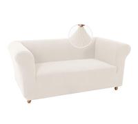 XDKS Funda De Sofá Chesterfield, Funda Sofa 1/2/3 Plazas, Protector Sofa Gatos Arañazo Y Perros Mascotas con Tela Jacquard Gruesa (2 Plazas,Marfil)