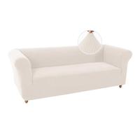 XDKS Funda De Sofá Chesterfield, Funda Sofa 1/2/3 Plazas, Protector Sofa Gatos Arañazo Y Perros Mascotas con Tela Jacquard Gruesa (3 Plazas,Marfil)