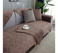 XDKS Funda para Sofá de 1-4 Plazas, Funda de Sofa con Base Antideslizante, Funda de Sofá para Hogares con Perros, Funda Gruesa para Sofá de Esquina para El Invierno (Coffee,110x240cm/1 Piece)