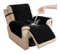 XDKS Fundas De Piel Sintética para Sillón Reclinable, Antideslizantes E Impermeables, Que Se Mantienen En Su Lugar, Cálida para Sillón Reclinable Lazy Boy (Black,58cm)