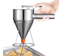 XDLEDMKIZ Dispensador de panqueques, dispensador de Masa para panqueques, dispensador de Masa para Cupcakes, dispensador de Embudo de Acero Inoxidable multiescala con Soporte y Ban