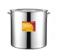 XDLEDMKIZ Olla Grande de Acero Inoxidable 304, Reforzada, con Tapa, para Uso Comercial en hostelería, Apta para cocinas de Gas o de inducción.